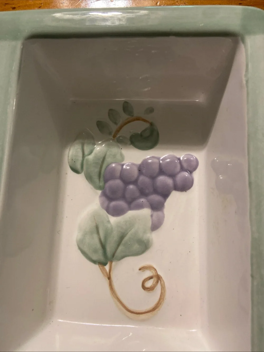 Pfaltzgraff Grapevine Green and Purple Grape Three-Section Serving Dish
